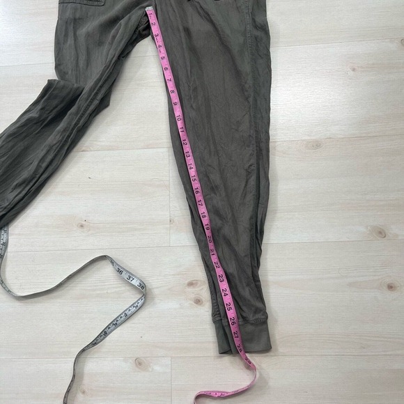 FAHERTY Arlie Jumpsuit Women Medium Green Linen Blend Long Sleeve Stretch - Picture 15 of 16